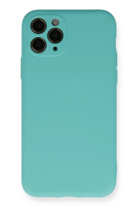CepteToptan iPhone 11 Pro Kılıf Nano içi Kadife Silikon - Turkuaz - DROPX2052-3957