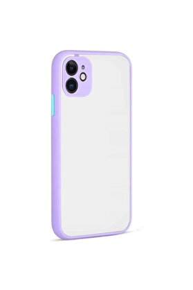 CepteToptan iPhone 12 Kılıf Montreal Silikon Kapak - Mor - DROPX8845-1777