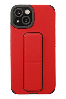CepteToptan iPhone 14 Plus Kılıf Mega Standlı Silikon - Kırmızı - DROPX8877-7433