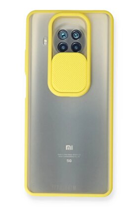 CepteToptan Xiaomi Mi 10T Lite Kılıf Palm Buzlu Kamera Sürgülü Silikon - Sarı - DROPX9405-3545