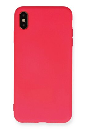CepteToptan iPhone XS Max Kılıf Nano içi Kadife Silikon - Koyu Pembe - DROPX9863-8795