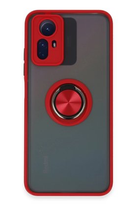 CepteToptan Xiaomi Redmi Note 12S Kılıf Montreal Yüzüklü Silikon Kapak - Kırmızı - DROPX2176-6419