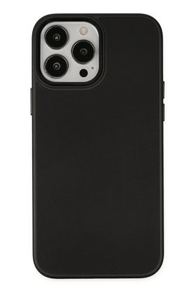 CepteToptan iPhone 13 Pro Kılıf Asya Deri Silikon - Siyah - DROPX7362-9252