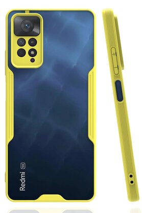 CepteToptan Xiaomi Redmi Note 11 Pro Kılıf Platin Silikon - Sarı - DROPX9747-8853
