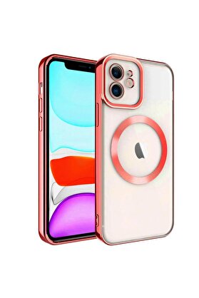 CepteToptan iPhone 11 Kılıf Kross Magneticsafe Kapak - Kırmızı - DROPX3155-8788