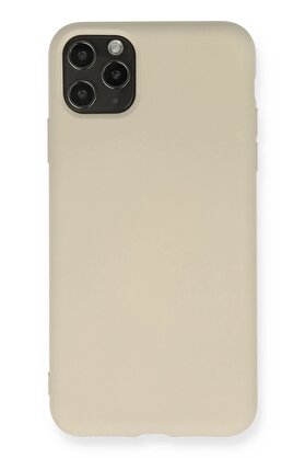 CepteToptan iPhone 11 Pro Max Kılıf Nano içi Kadife Silikon - Bej - DROPX6165-2239