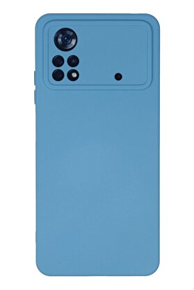 CepteToptan Xiaomi Poco X4 Pro 5G Kılıf Nano içi Kadife Silikon - Mavi - DROPX7800-4165