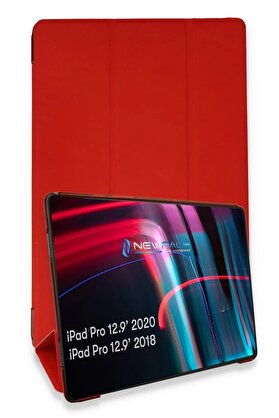 CepteToptan iPad Pro 12.9 (2021) Kılıf Tablet Smart Kılıf - Kırmızı - DROPX6897-6908