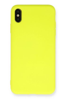 CepteToptan iPhone X Kılıf Nano içi Kadife Silikon - Sarı - DROPX9840-1905