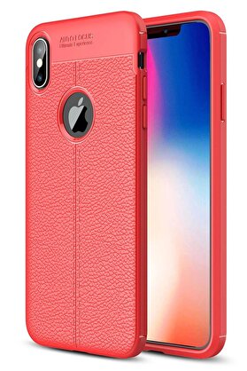 CepteToptan iPhone X Kılıf Auto Focus Kapak - Kırmızı - DROPX9734-7362