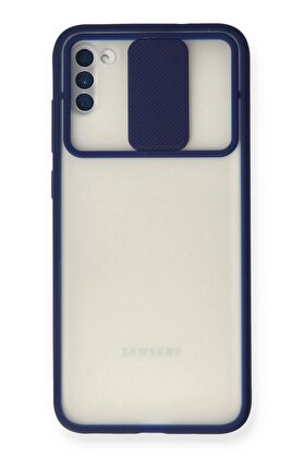 CepteToptan Samsung Galaxy A11 Kılıf Palm Buzlu Kamera Sürgülü Silikon - Lacivert - DROPX1615-8546