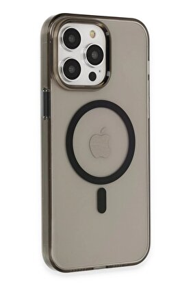 CepteToptan iPhone 13 Pro Max Kılıf Tron Şeffaf Magsafe Kapak - Siyah - DROPX9797-2050
