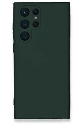 CepteToptan Samsung Galaxy S23 Ultra Kılıf Nano içi Kadife Silikon - Koyu Yeşil - DROPX1475-1402