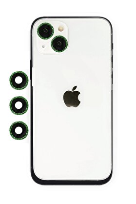 CepteToptan iPhone 14 Shine Kamera Lens - Yeşil - DROPX7364-5478