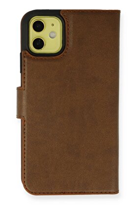 CepteToptan iPhone 13 Mini Kılıf Trend S Plus Kapaklı Kılıf - Taba - DROPX5945-2512