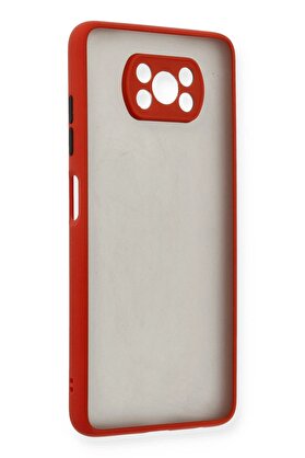 CepteToptan Xiaomi Pocophone X3 Kılıf Montreal Silikon Kapak - Kırmızı - DROPX4745-3961
