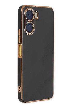 CepteToptan Vivo Y16 Kılıf Volet Silikon - Siyah - DROPX9355-8171