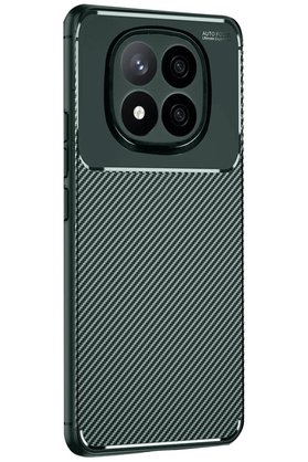 CepteToptan Xiaomi Redmi Note 14 Pro Plus Kılıf Auto Focus Karbon Kapak - Koyu Yeşil - DROPX1458-1859