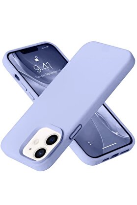 CepteToptan iPhone 12 Kılıf Nano içi Kadife Silikon - Lila - DROPX6997-8100