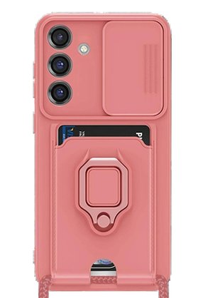 CepteToptan Samsung Galaxy S25 Plus Kılıf Zuma Kartvizitli Yüzüklü Silikon - Pembe - DROPX5444-6627