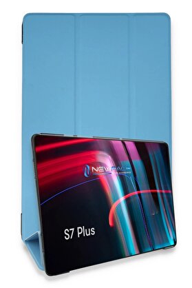 CepteToptan Samsung Galaxy T970 Tab S7 Plus 12.4 Kılıf Tablet Smart Kılıf - Mavi - DROPX5428-4745