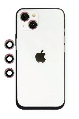 CepteToptan iPhone 14 Shine Kamera Lens - Rainbow - DROPX1470-2364