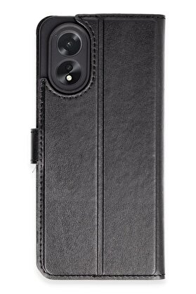CepteToptan Oppo A38 Kılıf Trend S Plus Kapaklı Kılıf - Siyah - DROPX5070-8235