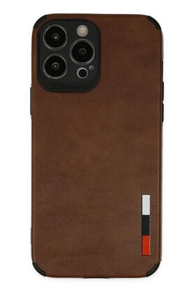 CepteToptan iPhone 13 Pro Max Kılıf Loop Deri Silikon - Kahverengi - DROPX3616-2290