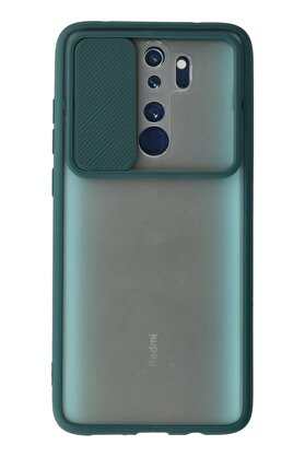 CepteToptan Xiaomi Redmi Note 8 Pro Kılıf Palm Buzlu Kamera Sürgülü Silikon - Yeşil - DROPX2570-8917