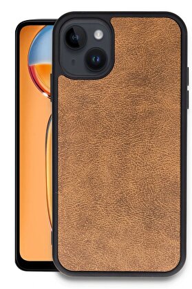 CepteToptan iPhone 15 Uyumlu Kılıf Aras Deri Kapak - Taba - DROPX8136-1103