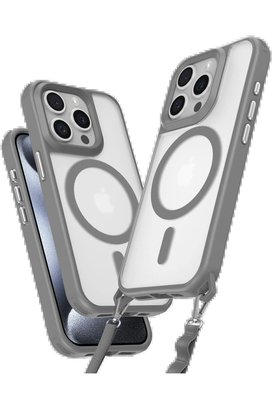 CepteToptan iPhone 15 Pro Max Kılıf Enka Magsafe Silikon Kılıf - Titan Gri - DROPX9287-9674
