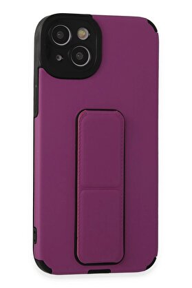 CepteToptan iPhone 14 Plus Kılıf Mega Standlı Silikon - Mor - DROPX4742-3318