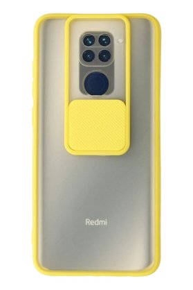 CepteToptan Xiaomi Redmi Note 9 Kılıf Palm Buzlu Kamera Sürgülü Silikon - Sarı - DROPX2268-1639