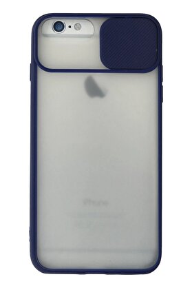 CepteToptan iPhone 6 Plus Kılıf Palm Buzlu Kamera Sürgülü Silikon - Lacivert - DROPX6880-1169