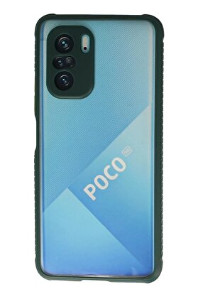 CepteToptan Xiaomi Poco F3 Kılıf Miami Şeffaf Silikon - Koyu Yeşil - DROPX4675-4645