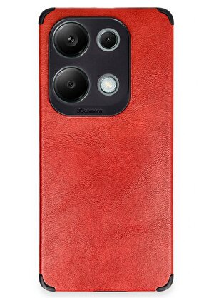 CepteToptan Xiaomi Redmi Note 13 4G Kılıf Loop Deri Silikon - Kırmızı - DROPX9275-6840