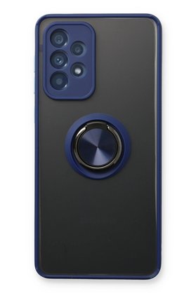 CepteToptan Samsung Galaxy A73 5G Kılıf Montreal Yüzüklü Silikon Kapak - Lacivert - DROPX7479-2914