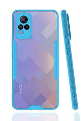 CepteToptan Vivo V21e Kılıf Platin Silikon - Mavi - DROPX4173-7723