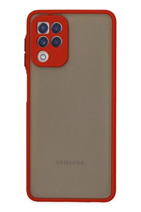 CepteToptan Samsung Galaxy A22 Kılıf Montreal Silikon Kapak - Kırmızı - DROPX3719-4114