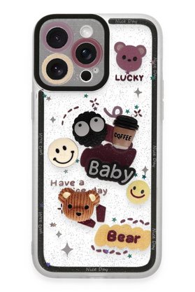 CepteToptan iPhone 14 Pro Max Kılıf Sweet Desenli Silikon Kapak - Sarı - DROPX9874-5812
