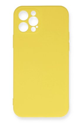 CepteToptan iPhone 12 Pro Max Kılıf Nano içi Kadife Silikon - Sarı - DROPX1945-2592