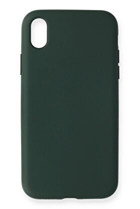 CepteToptan iPhone XR Kılıf Nano içi Kadife Silikon - Koyu Yeşil - DROPX4353-1503