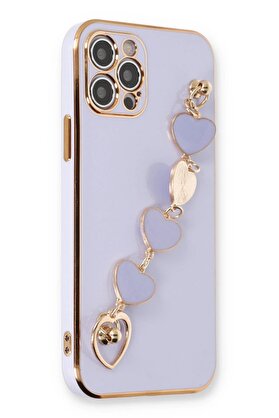 CepteToptan iPhone 12 Pro Kılıf Esila Silikon - Lila - DROPX8846-3907