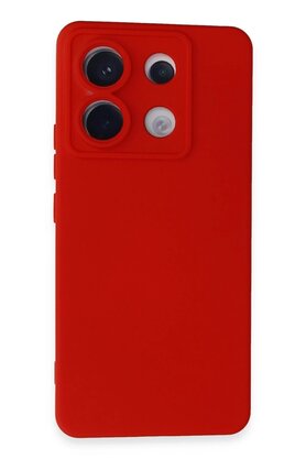 CepteToptan Xiaomi Redmi Note 13 Pro 5G Kılıf Nano içi Kadife Silikon - Kırmızı - DROPX8886-3747