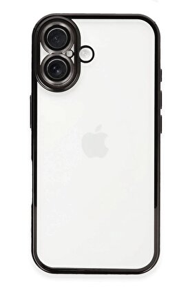 CepteToptan iPhone 16 Plus Kılıf Lensli Silikon - Siyah - DROPX5869-3033
