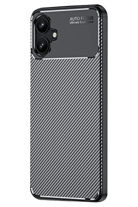 CepteToptan Samsung Galaxy A06 Kılıf Auto Focus Karbon Kapak - Siyah - DROPX2668-8519
