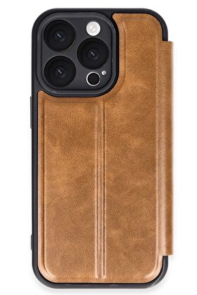 CepteToptan iPhone 16 Pro Kılıf Flip Cover - Taba - DROPX1963-4138