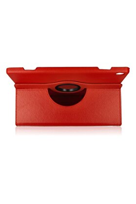 CepteToptan M10 X505F Kılıf 360 Tablet Deri Kılıf - Kırmızı - DROPX5853-6774