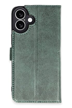 CepteToptan iPhone 16 Plus Kılıf Trend S Plus Kapaklı Kılıf - Yeşil - DROPX5117-6174
