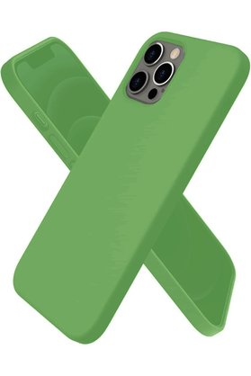 CepteToptan iPhone 12 Pro Kılıf First Silikon - Yeşil - DROPX6866-9565